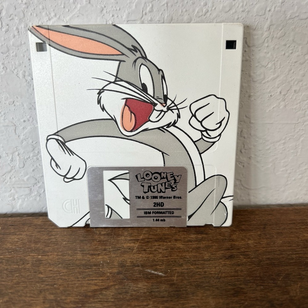1996 Warner Bros IBM 1.4MB 3.5"‎ Bugs Bunny 2HD Floppy Disk